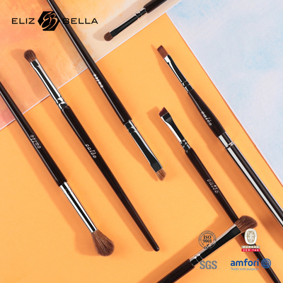 7 Stück Augen-Make-up-Bürste mit schwarzem Holzgriff Alltags-Make-up-Tools