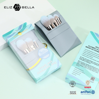5pcs Mini Make-up-Bürste Geschenk Set Plastik Griff Kosmetikkoffer mit Nylon-Haar