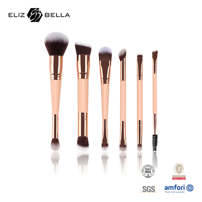 6 Stück Gold Aluminium Ferrule Beauty Make-up Brush Kosmetische Bürsten Für Flüssige Creme