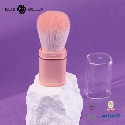 Rückziehbare Bürste Make-up-Pulver-Bürste rosa Kunststoffgriffe 100% synthetisches Haar Kunststoffgriffe OEM