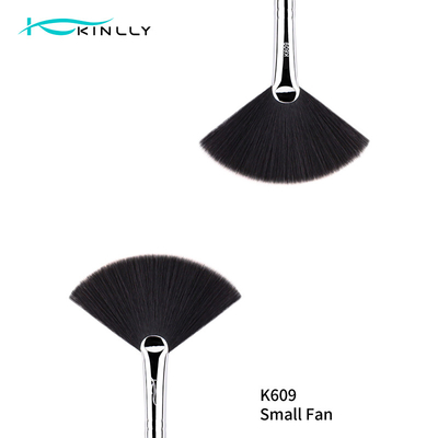 Soem-ODM-Schwarz-kleiner Fan-einzelne Make-upbürsten mit dem Nylonhaar