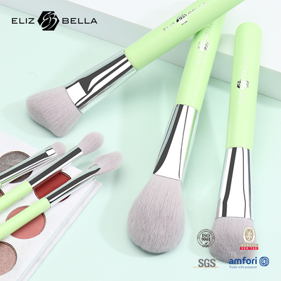 6 Stück Reisegröße Make-up-Bürsten mit Holzgriff, tragbare Kosmetikbürste