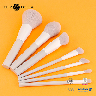 7 Stück Make-up-Bürsten mit synthetischem Haar und Plastikgriff Aluminium-Ferrule, OEM-Bestellungen willkommen