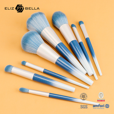 10 Stück Schönheitsbedürfnisse Kunststoffgriff Reise Make-up Pinsel Set mit synthetischem Haar, OEM-Bestellungen sind willkommen