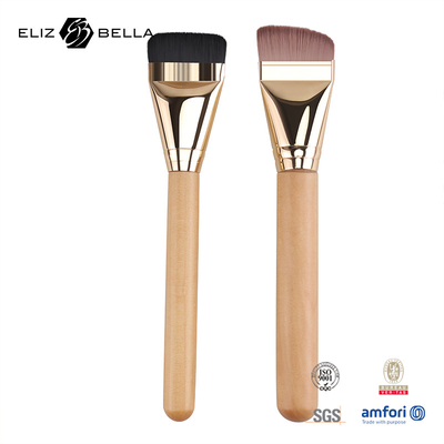 Anpassbare synthetische Haar-Make-up-Bürsten mit Holzgriff und glänzendem Gold-Ferrule