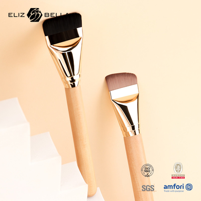 Anpassbare synthetische Haar-Make-up-Bürsten mit Holzgriff und glänzendem Gold-Ferrule