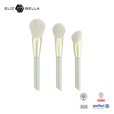 3 Stück individuell angepasste Make-up-Bürste für Pulver, Blush, Konturbürste, Kunststoffgriff und Aluminium-Ferrule