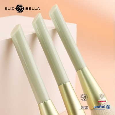 3 Stück individuell angepasste Make-up-Bürste für Pulver, Blush, Konturbürste, Kunststoffgriff und Aluminium-Ferrule