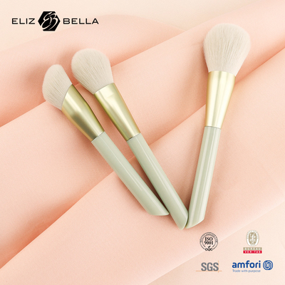 3 Stück individuell angepasste Make-up-Bürste für Pulver, Blush, Konturbürste, Kunststoffgriff und Aluminium-Ferrule