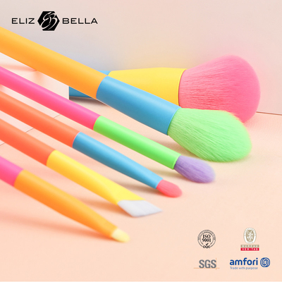12 Stück farbenfrohe Kunststoffgriffe und Aluminium-Ferrule Schönheits-Kosmetik-Bürste Set Probe