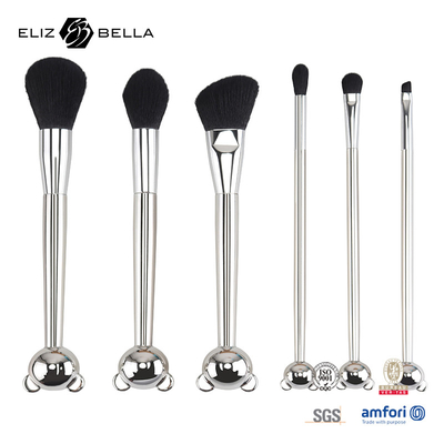 Cat Shape Plastik-Handgriff Design Make-up-Tools mit 100% synthetischen Haaren glänzende Aluminium-Ferrule
