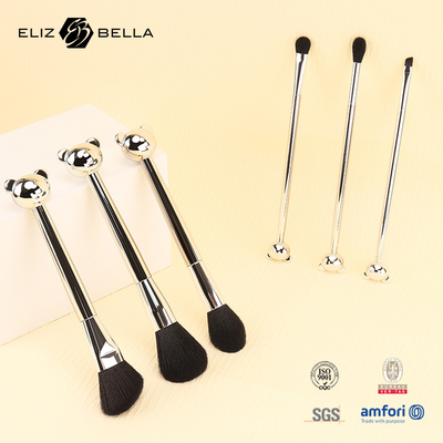 Cat Shape Plastik-Handgriff Design Make-up-Tools mit 100% synthetischen Haaren glänzende Aluminium-Ferrule