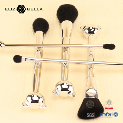 Cat Shape Plastik-Handgriff Design Make-up-Tools mit 100% synthetischen Haaren glänzende Aluminium-Ferrule