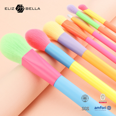 12 PCS Make-up-Pinsel mit bunten Holzgriff und Ferrule