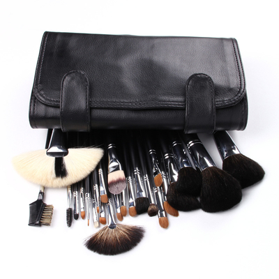 Flauschiges und hygienisches Reise-Make-up-Pinsel-Set, ideal für unterwegs, synthetisches Haar, Schwarz/angepasste Farben