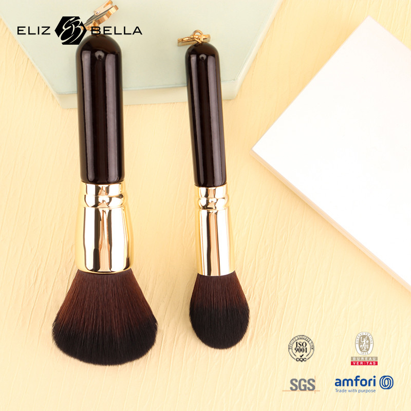 5 Stück individuell anpassbares Reise-Makeup-Bürste-Set Holzgriff Aluminium-Ferrule und 100% synthetisches Haar