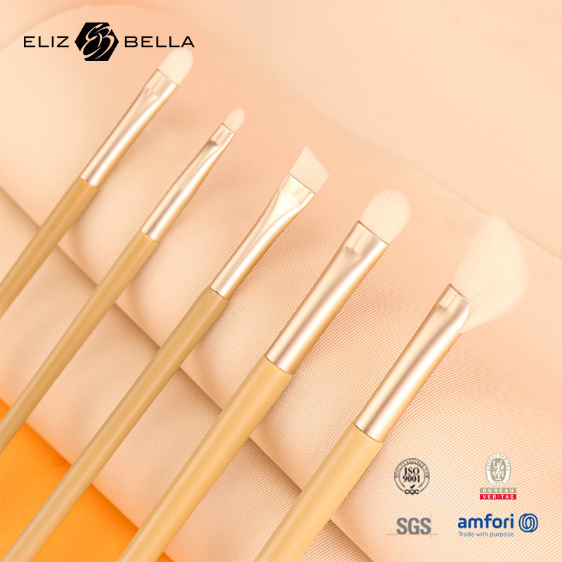 11 Stück schöner Holzgriff Schönheitsmake-up-Bürste Werkzeuge,Aluminium-Ferrule Kosmetik-Bürsten, synthetische Haarbürsten Kits