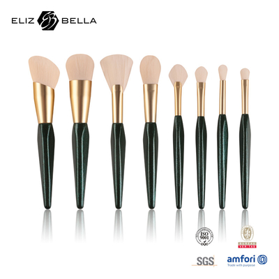 8-teiliger Holzgriff-Luxusmake-upbürsten-Rose Gold Ferrule Cosmetic Brush-Satz