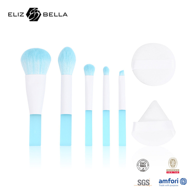 5 Stück Reise Make-up-Bürste Set mit Make-up Puff Klar PVC Verpackungskiste