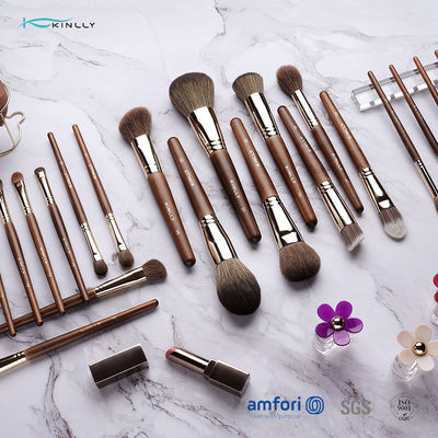 Eigenmarken-Make-upbürsten-Satz des Holzgriff-22pcs