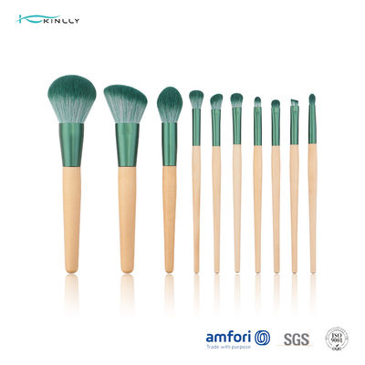 Kosmetik bearbeitet synthetischen Bürsten-Satz des Make-up10pcs mit Holzgriff