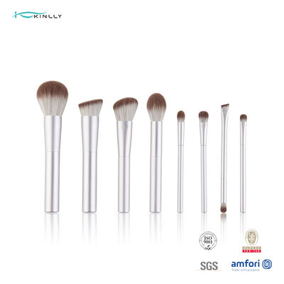 ODM-Reise-Make-upbürsten-Satz-weißer Aluminiumgriff Soem-8pcs